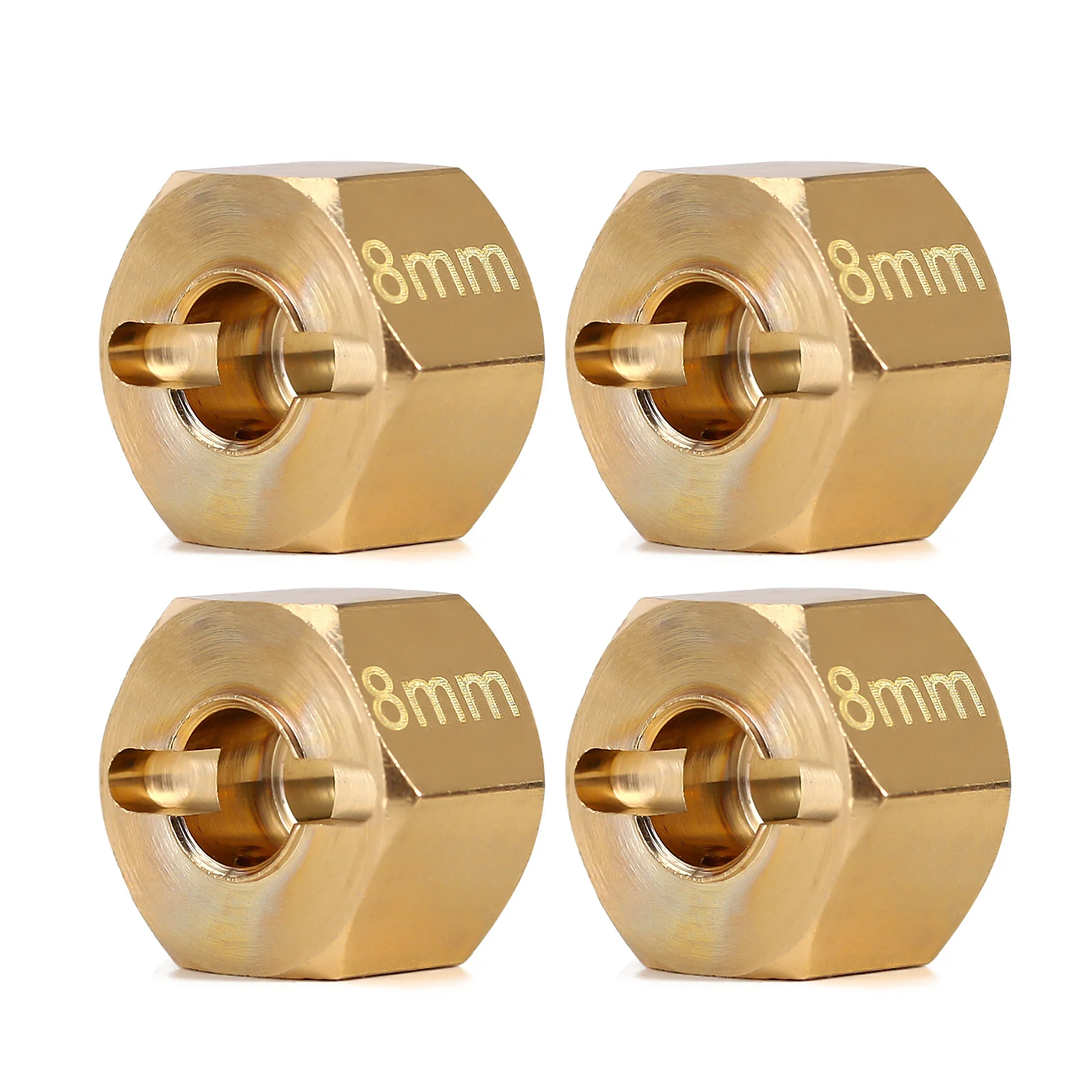 INJORA 4PCS Metal Brass Heavier Wheel Hex Hub for 1/10 RC Crawler Axial SCX10 90046 RR10 RGT 86100 MST UTB18