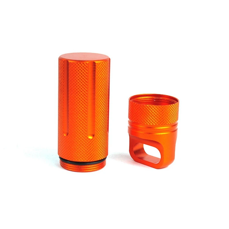 Outdoor EDC Container Case Waterproof Survival Container Capsule Aluminum Pill Bottle Match Battery Holder Case Survival Box