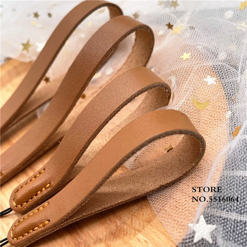 New Leather Lanyard Short Phone Strap Anti-lost Key Chain Smooth Surface Finger Rope For U Disk Bluetooth Small Speaker Sling