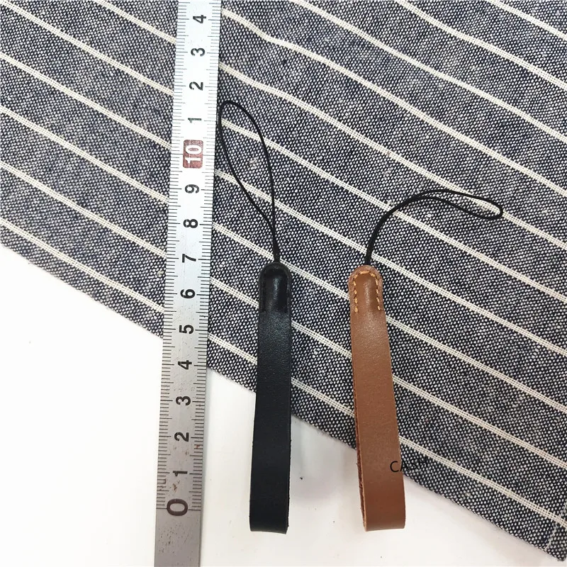 New Leather Lanyard Short Phone Strap Anti-lost Key Chain Smooth Surface Finger Rope For U Disk Bluetooth Small Speaker Sling