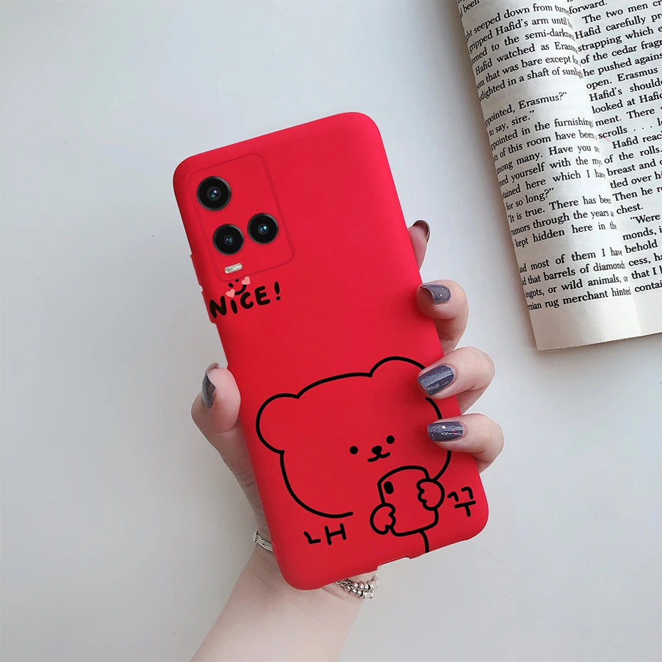 Cute Painted Phone Case For Vivo Y21 2021 Y21S Y 21 V2110 V2111 Matte TPU Case Back Cover For Vivo Y33S Y 33S V2109 Shell Funda