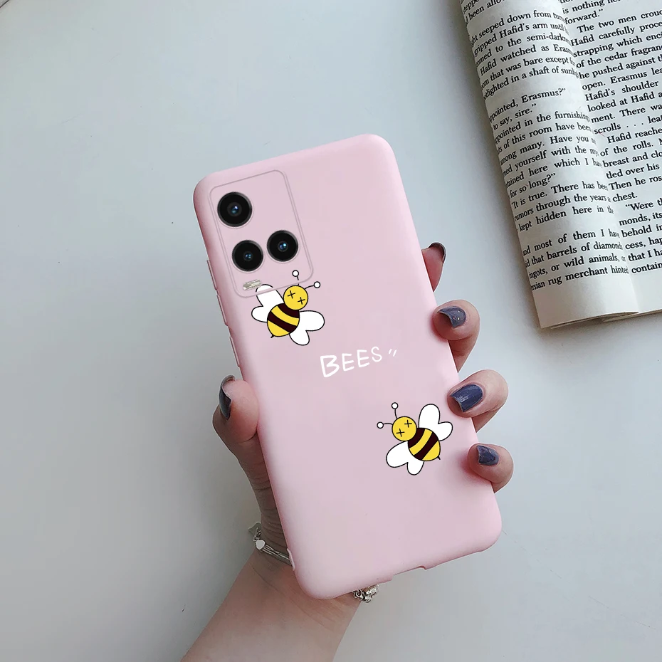 Cute Painted Phone Case For Vivo Y21 2021 Y21S Y 21 V2110 V2111 Matte TPU Case Back Cover For Vivo Y33S Y 33S V2109 Shell Funda