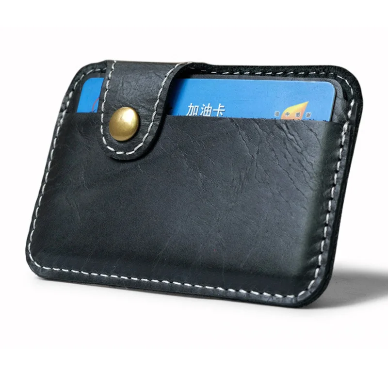 Retro Leather Mini Card Wallet - Business Credit Card Holder for Men & Women, Slim Cash Wallet with Smart Design