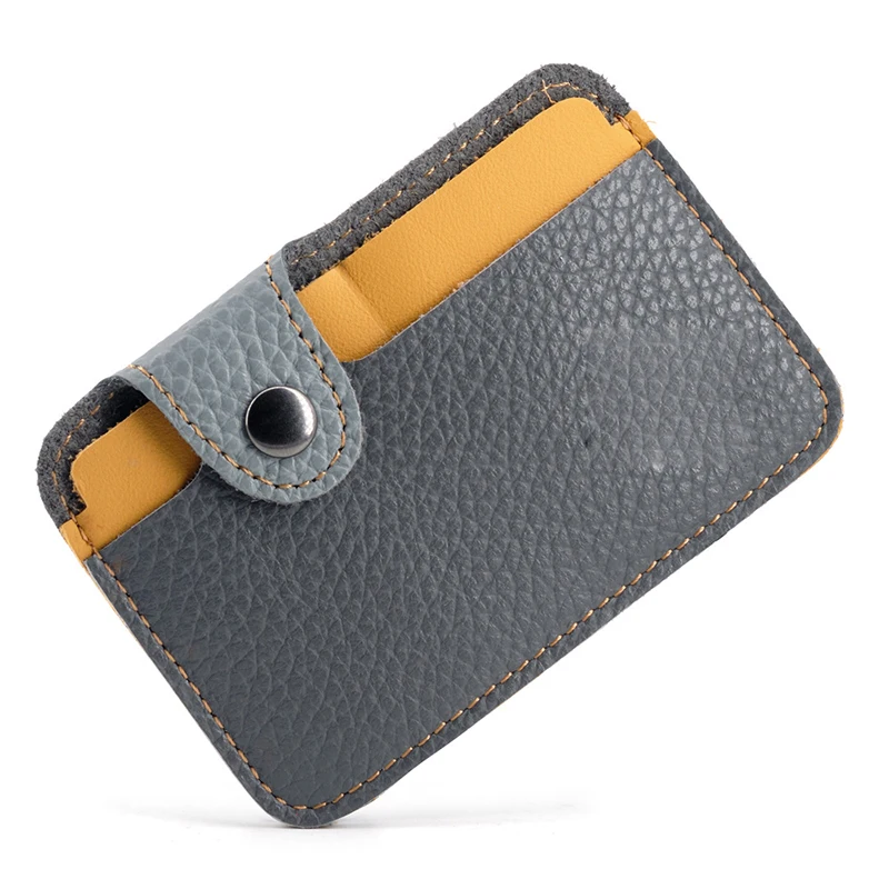 Retro Leather Mini Card Wallet - Business Credit Card Holder for Men & Women, Slim Cash Wallet with Smart Design
