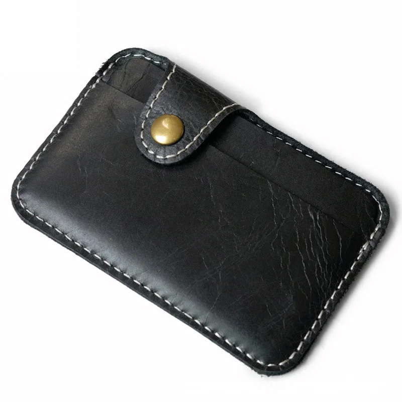 Retro Leather Mini Card Wallet - Business Credit Card Holder for Men & Women, Slim Cash Wallet with Smart Design