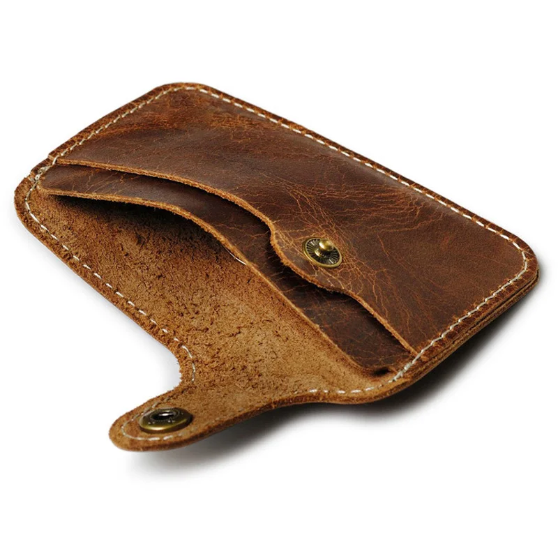 Retro Leather Mini Card Wallet - Business Credit Card Holder for Men & Women, Slim Cash Wallet with Smart Design