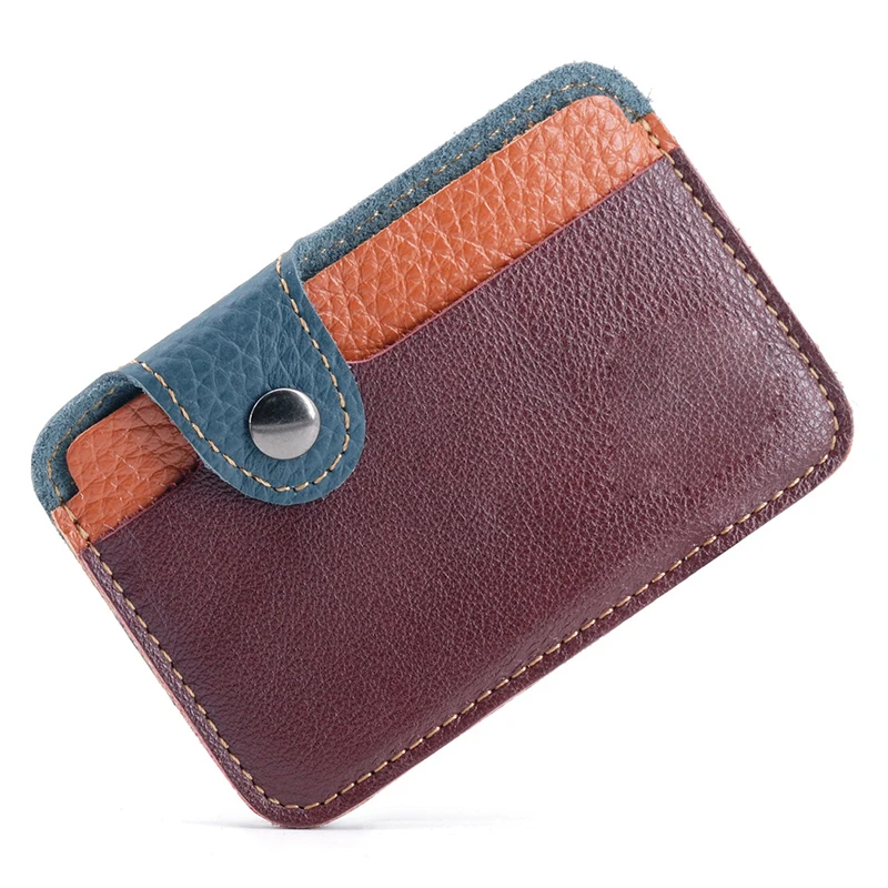 Retro Leather Mini Card Wallet - Business Credit Card Holder for Men & Women, Slim Cash Wallet with Smart Design