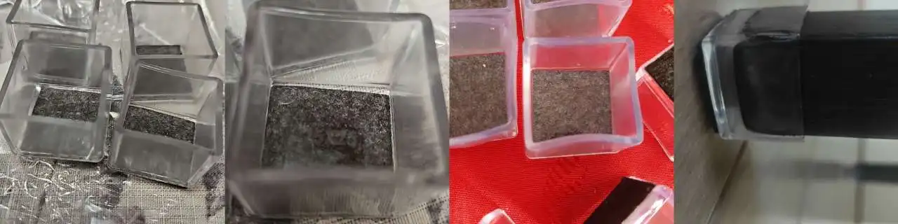 4Pcs Rubber Square Rectangle Floor Protector Pads Chair Leg Caps Table Foot Dust Cover Socks Pipe Plugs Furniture Leveling Feet