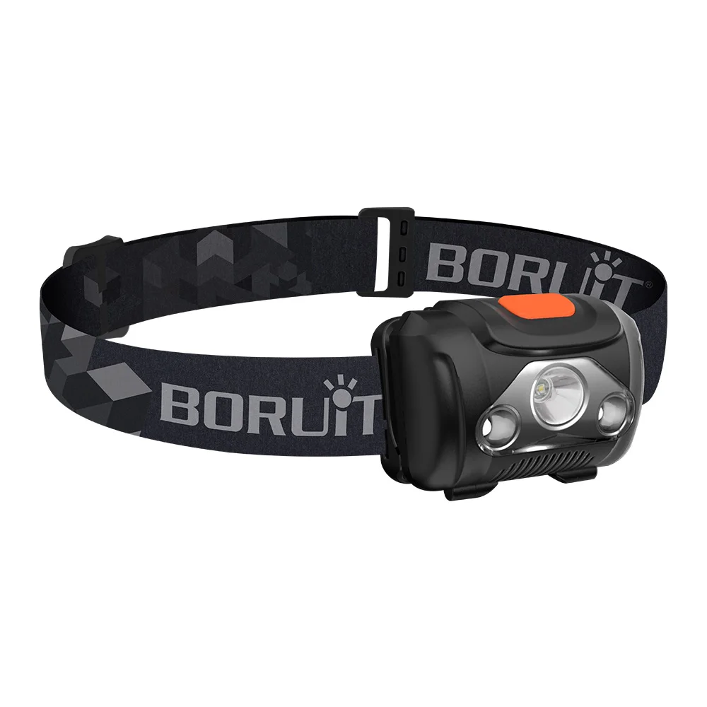 BORUiT H09 LED Mini Headlamp White Red ABS Headlight IPX4 Waterproof Head Torch Use AAA Battery Fshing Hunting Lantern