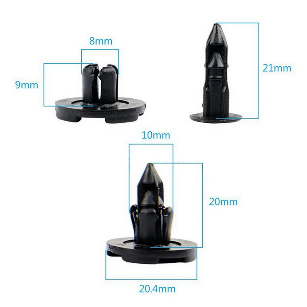 50pcs 01553-09321 8mm Plastic Rivets Clips for Nissan NV Altima Maxima Murano Versa Sentra Infiniti Car Fender Bumper Retainer