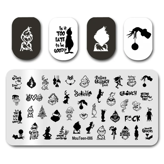 Nail Stamp MouTeen086 The Ghost Spirit Christmas Freak Nail Plates Stamp Manicure Set For Nail Art Stamping