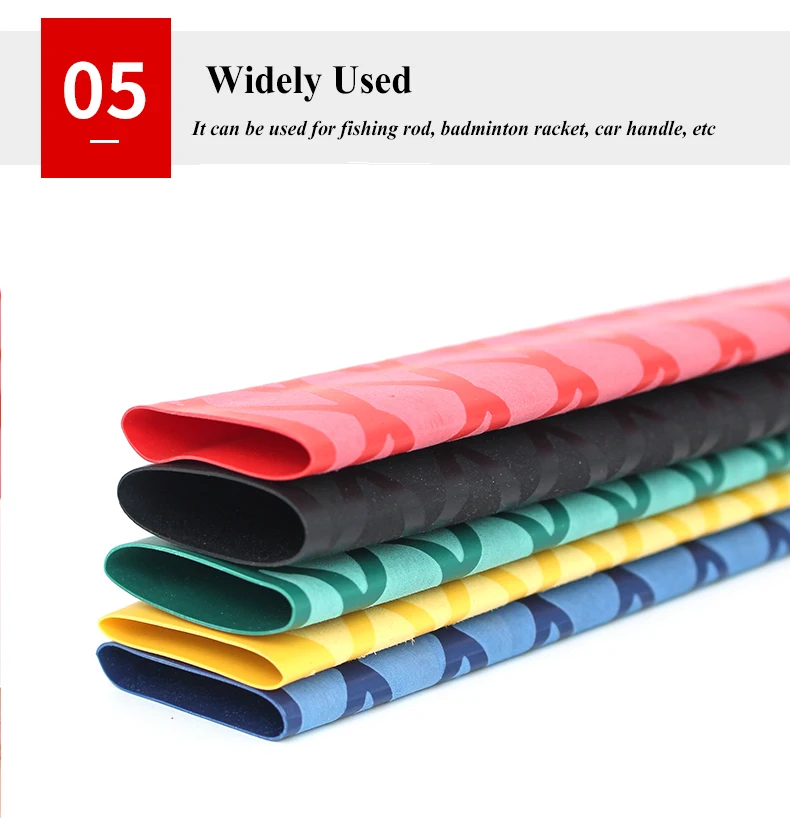 0.2M/1M Non-slip Heat Shrink Wrap Tubing Fishing Rod DIY 5 Colors Handle Insulation Waterproof Racket Handle Grip 15-50MM