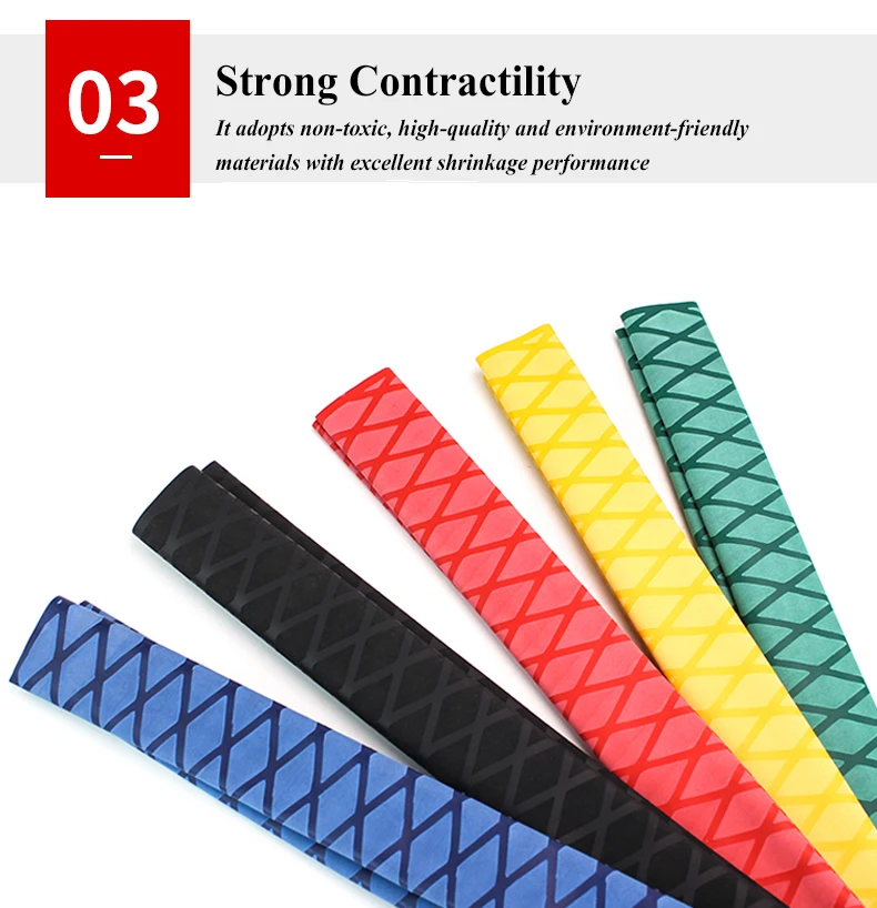 0.2M/1M Non-slip Heat Shrink Wrap Tubing Fishing Rod DIY 5 Colors Handle Insulation Waterproof Racket Handle Grip 15-50MM