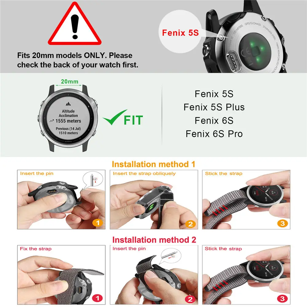 20 22mm 26MM Nylon Watchband Strap For Garmin Fenix 7x 7 7S Fenix 6X 6S 6 Pro 5X 5 5S Forerunner 935 945 Quick Release WristBand