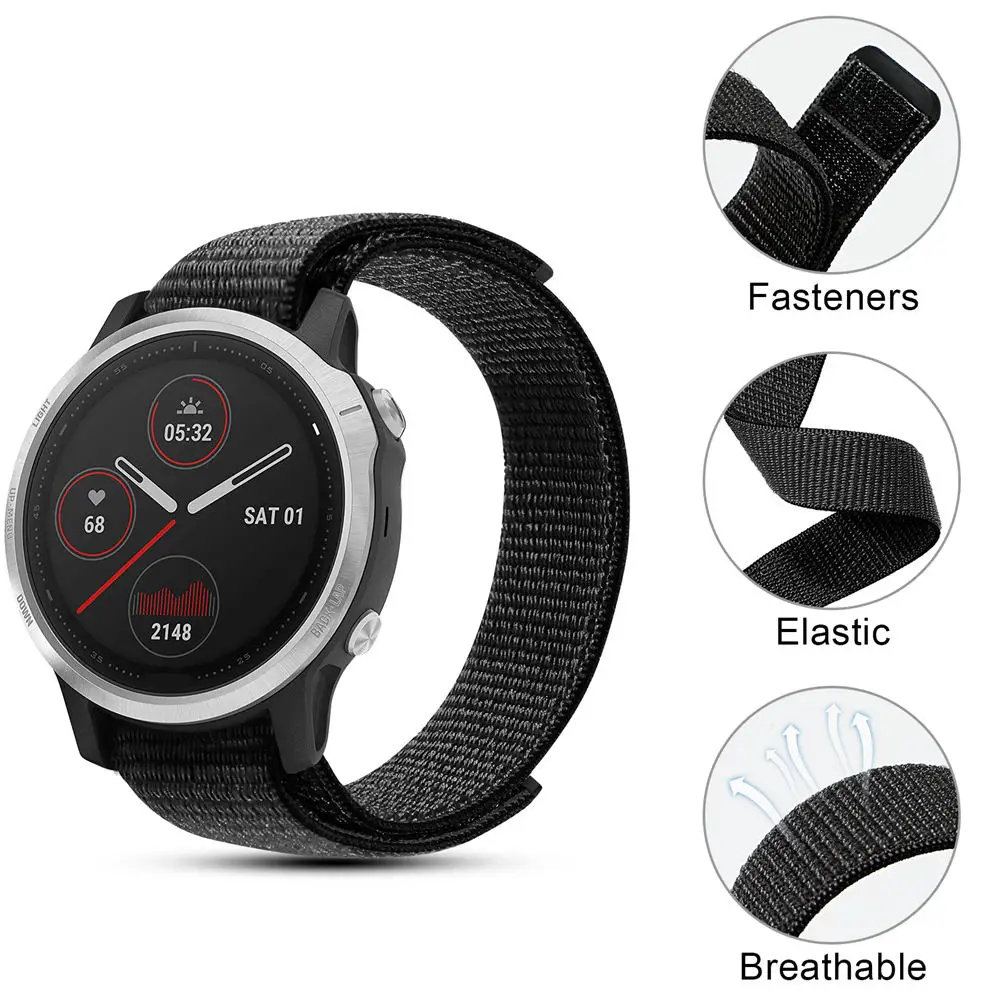20 22mm 26MM Nylon Watchband Strap For Garmin Fenix 7x 7 7S Fenix 6X 6S 6 Pro 5X 5 5S Forerunner 935 945 Quick Release WristBand