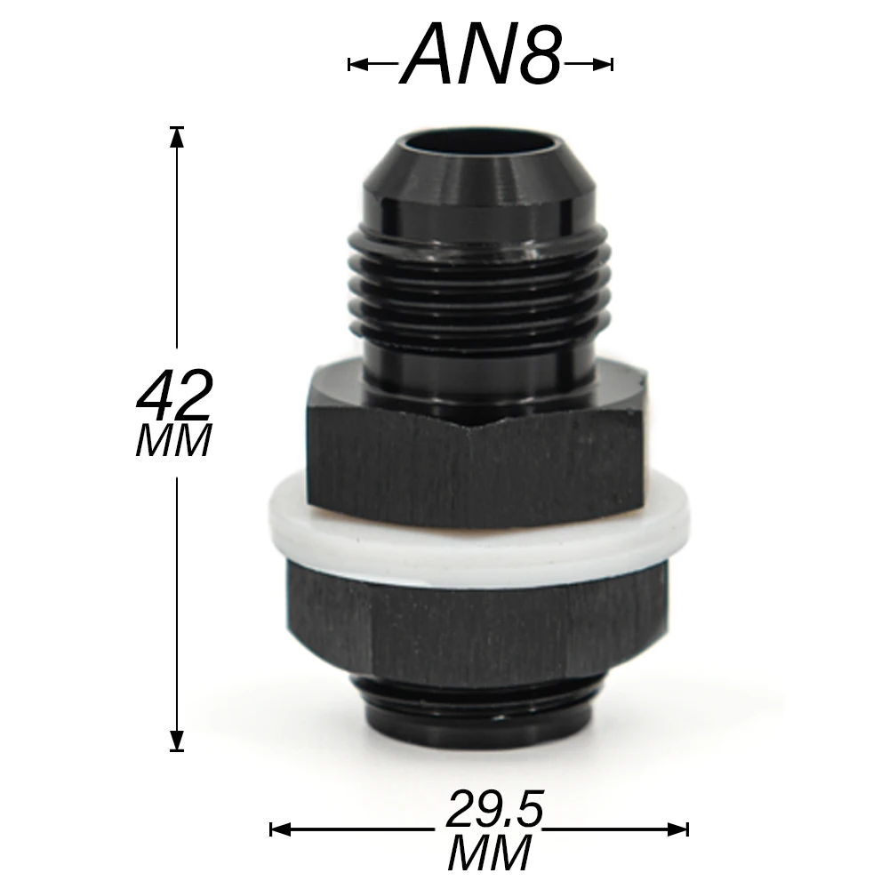 Aluminum Fuel Cell Bulkhead Fitting AN6 AN8 AN10 Accessories Black Fuel Cell Bulkhead Adapter Fitting