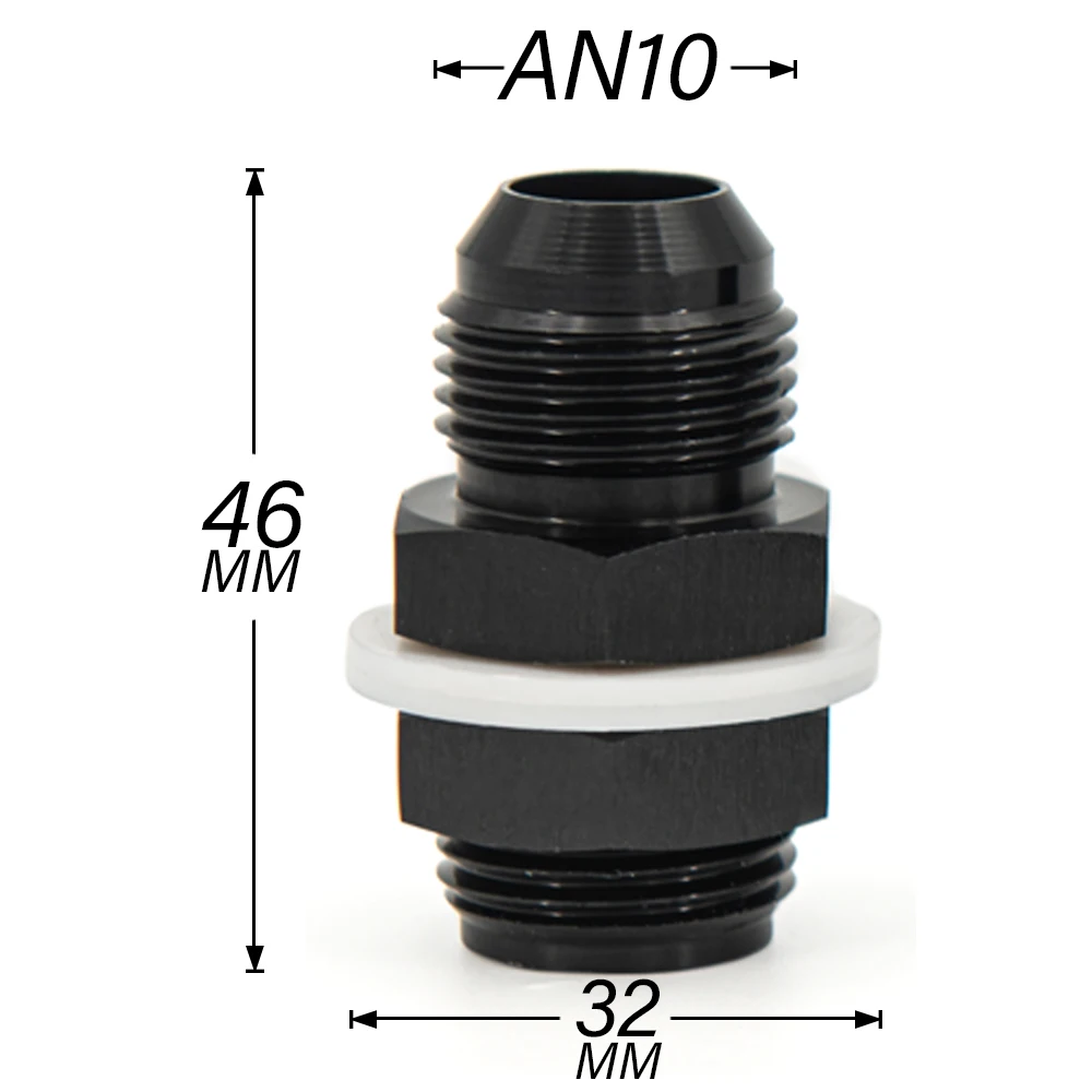 Aluminum Fuel Cell Bulkhead Fitting AN6 AN8 AN10 Accessories Black Fuel Cell Bulkhead Adapter Fitting
