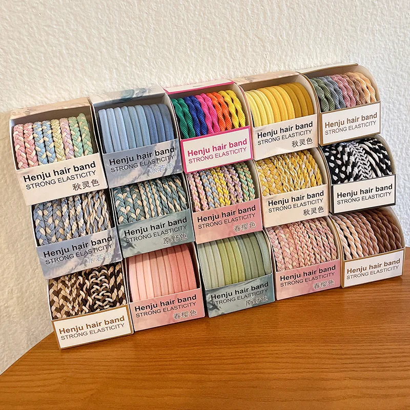 100pcs New Cute Girl Hair Bands Candy Color Elastic Rubber Band Hair Band Child Baby Headband Scrunchie Hair Tie Accessories