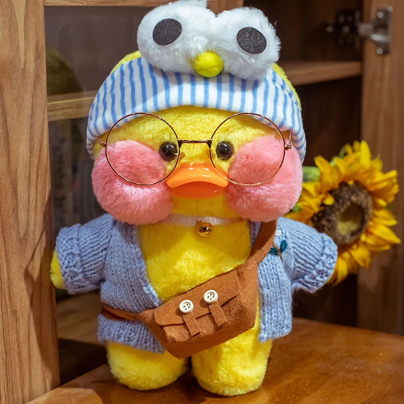 30cm Cute LaLafanfan Cafe Duck Plush Toy Kawaii LaLafanfan Duck Doll Soft Stuffed Animal Plush Pillow Birthday Gifts for Kids