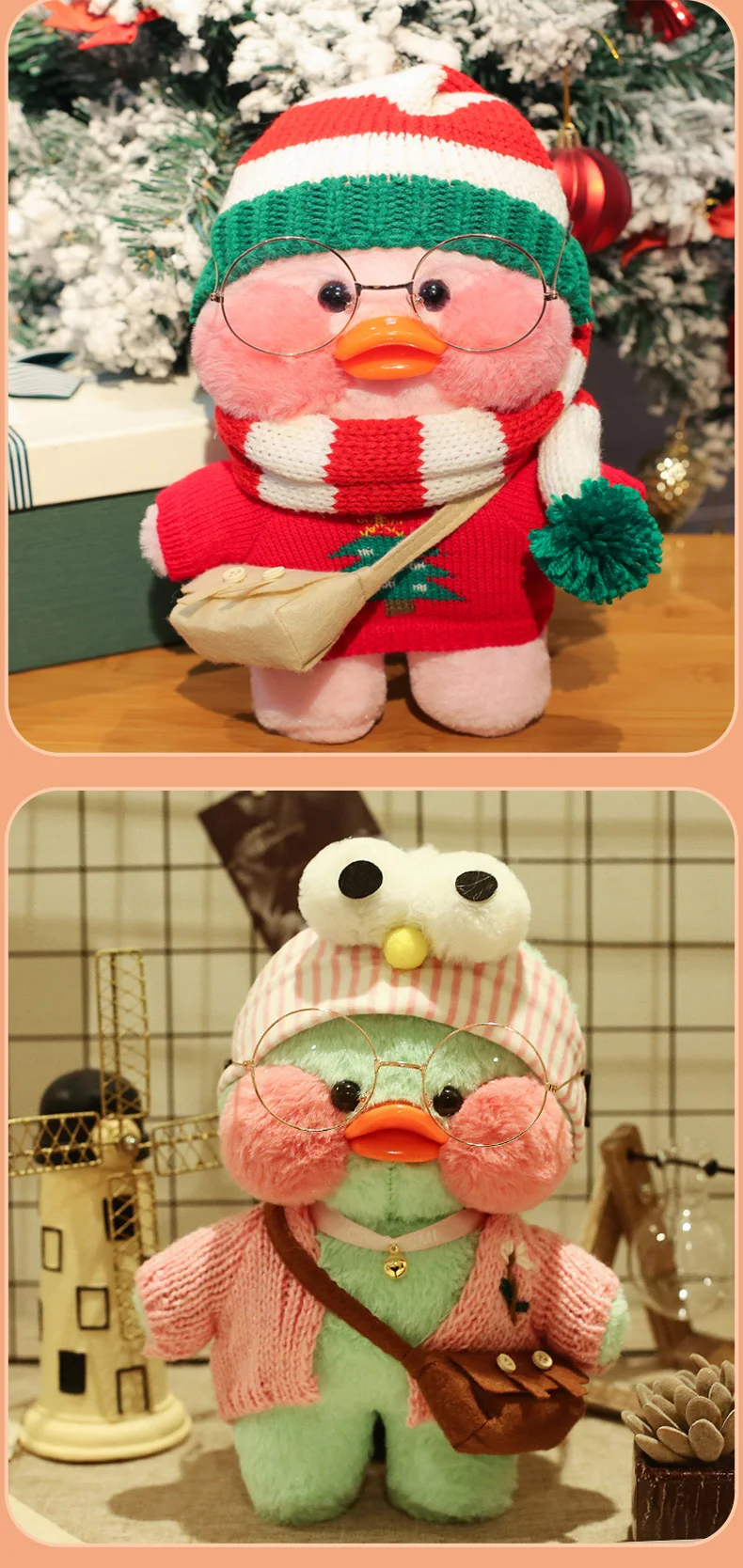 30cm Cute LaLafanfan Cafe Duck Plush Toy Kawaii LaLafanfan Duck Doll Soft Stuffed Animal Plush Pillow Birthday Gifts for Kids