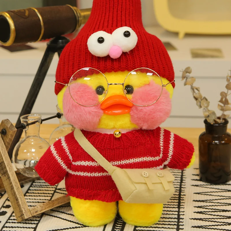 30cm Cute LaLafanfan Cafe Duck Plush Toy Kawaii LaLafanfan Duck Doll Soft Stuffed Animal Plush Pillow Birthday Gifts for Kids