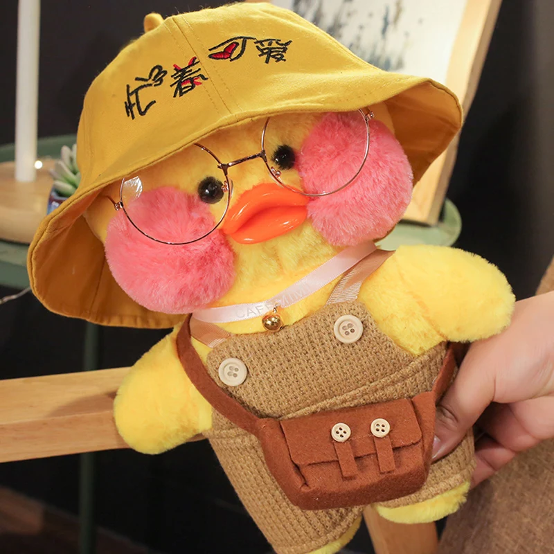30cm Cute LaLafanfan Cafe Duck Plush Toy Kawaii LaLafanfan Duck Doll Soft Stuffed Animal Plush Pillow Birthday Gifts for Kids
