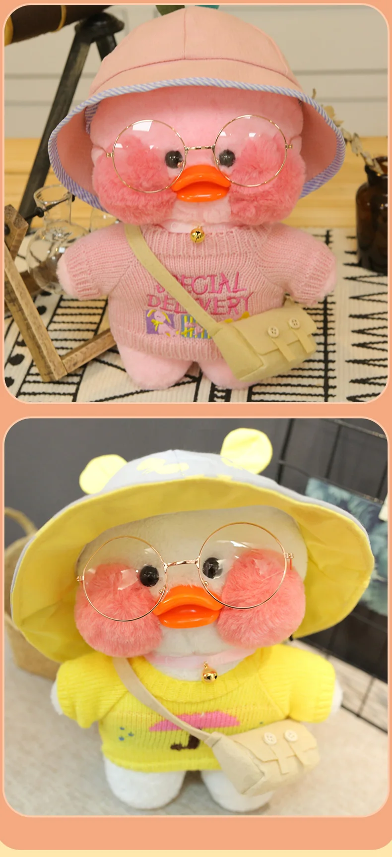 30cm Cute LaLafanfan Cafe Duck Plush Toy Kawaii LaLafanfan Duck Doll Soft Stuffed Animal Plush Pillow Birthday Gifts for Kids