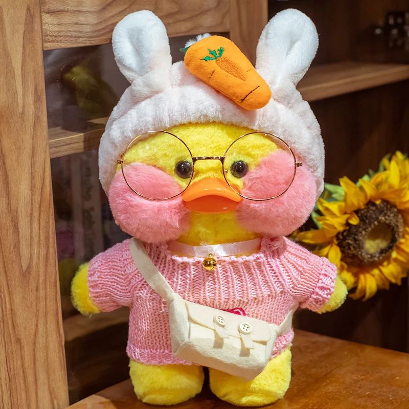 30cm Cute LaLafanfan Cafe Duck Plush Toy Kawaii LaLafanfan Duck Doll Soft Stuffed Animal Plush Pillow Birthday Gifts for Kids