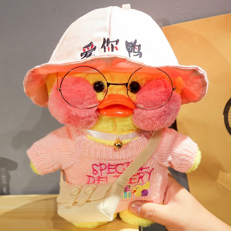 30cm Cute LaLafanfan Cafe Duck Plush Toy Kawaii LaLafanfan Duck Doll Soft Stuffed Animal Plush Pillow Birthday Gifts for Kids