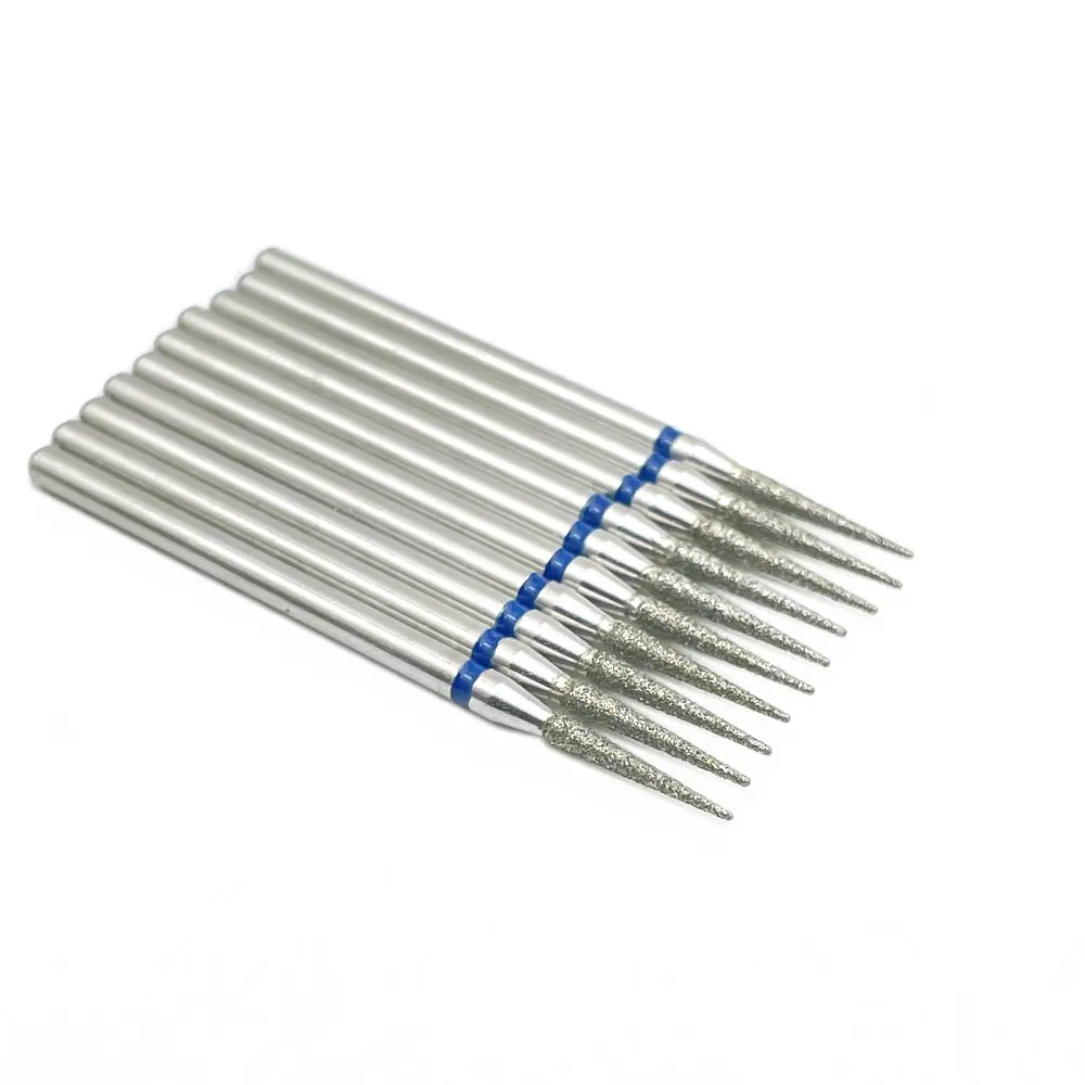 10pcs/set Diamond Grinding Bur Drill Bits Set Dental Grinding Dental Polishing Burs Nail Drill Bits 2.35mm Shank