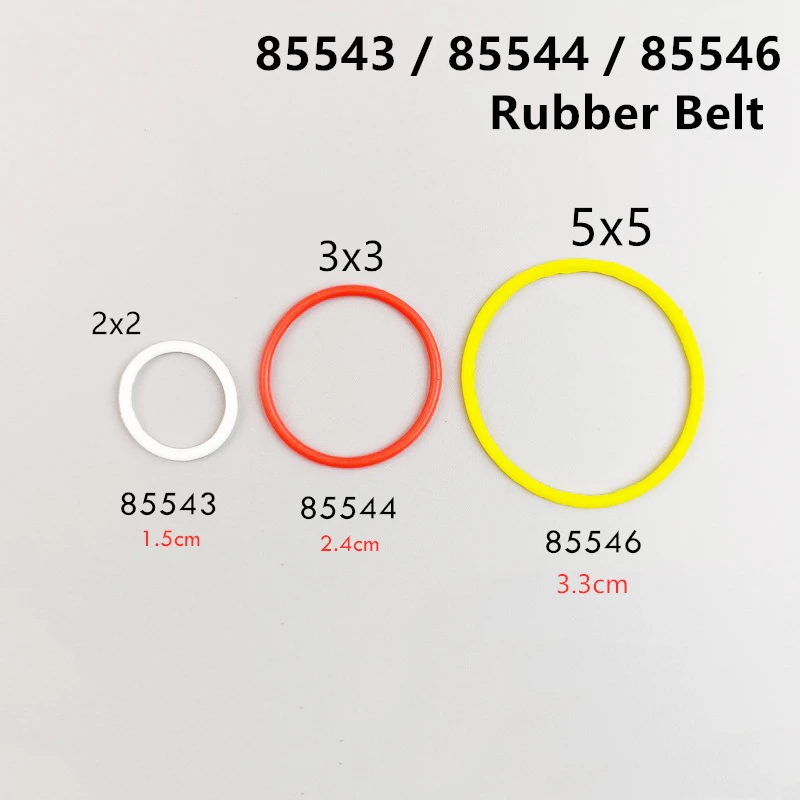 MOC Technical Rubber Band 2x2 3x3 5x5 EV3 Compatible 85543 85544 85546 Rubber Belt Building Blocks Bricks Parts Educational Toys