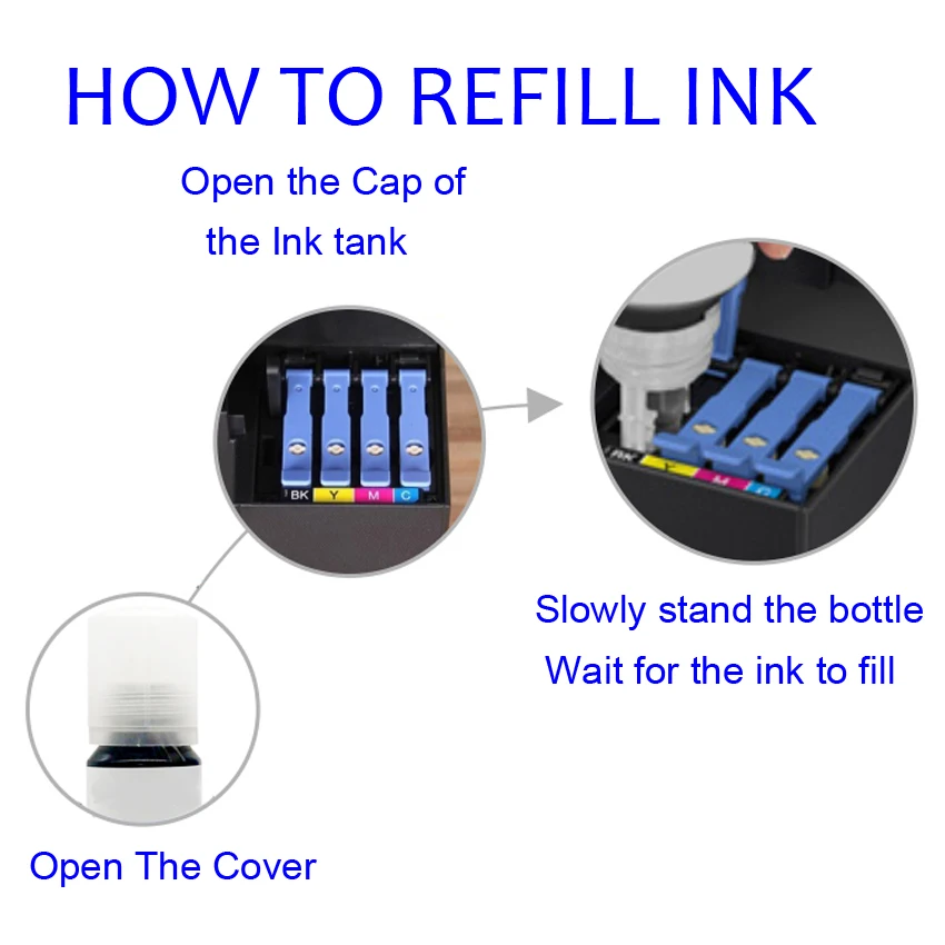 502 T502 Empty Refill Ink Bottles for Epson Ecotank ET-2720 ET-2760 ET-2800 ET-2803 ET-3760 ET-4700 ET-15000 ET-2830 ET-16550