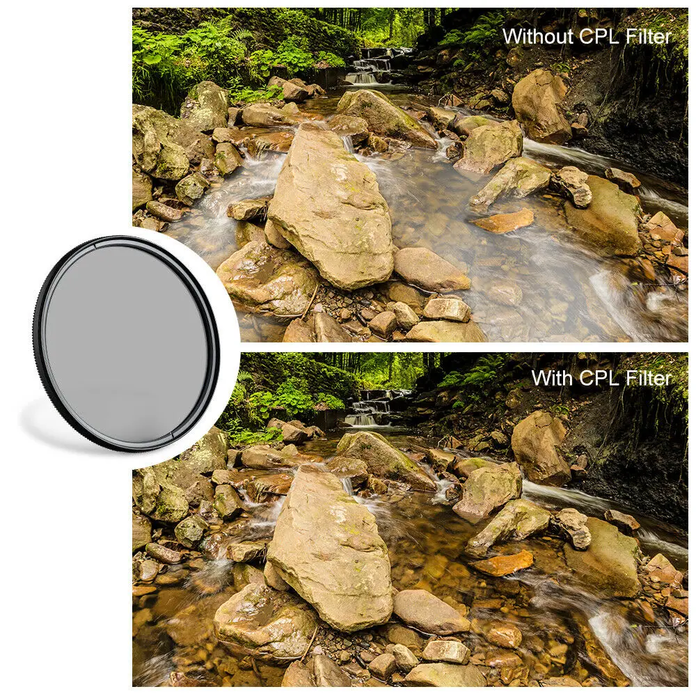 K&F CONCEPT CPL Filter Circular Polarizer Filter Multi-layer Coating Camera Lens Filter C Series 52 55 58 62 67mm 72mm 77mm 82m