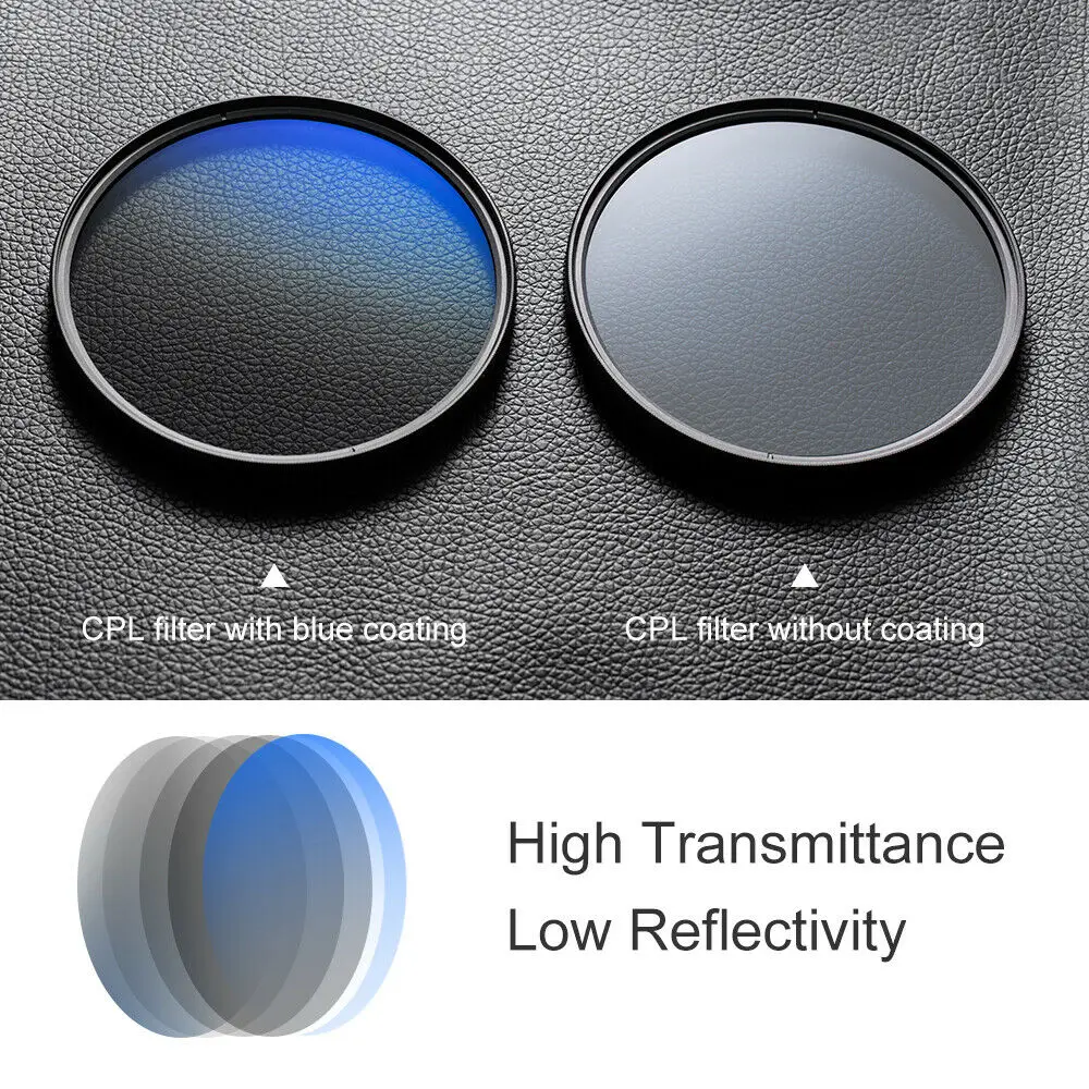 K&F CONCEPT CPL Filter Circular Polarizer Filter Multi-layer Coating Camera Lens Filter C Series 52 55 58 62 67mm 72mm 77mm 82m