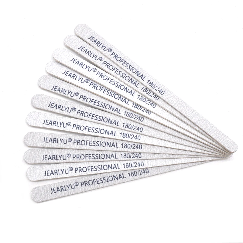 100 Pcs Double Sided Wooden Nail File 100 180 240 Grit Professional Material Thick Sanding Wood Files Pedicure Manicure Tools