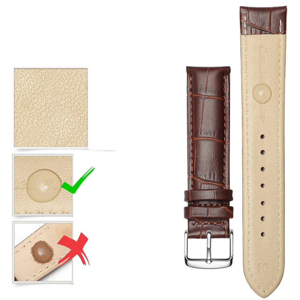 Universal Bamboo Pattern Leather Watch Band Unisex Watch Accessories 12mm 14mm 16mm 18mm 20mm 22mm 24mm