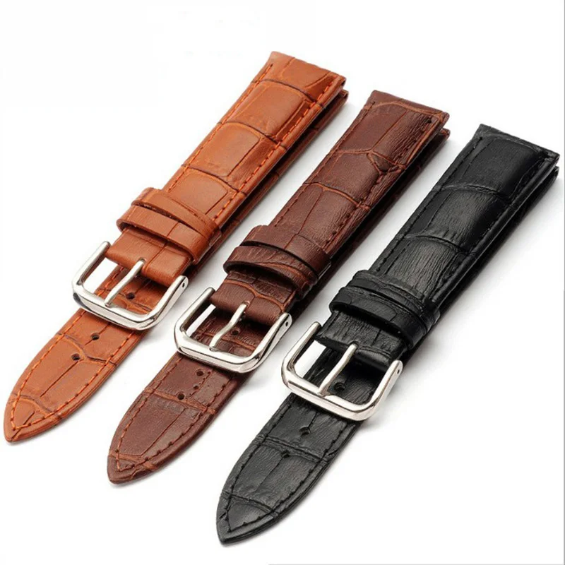 Universal Bamboo Pattern Leather Watch Band Unisex Watch Accessories 12mm 14mm 16mm 18mm 20mm 22mm 24mm