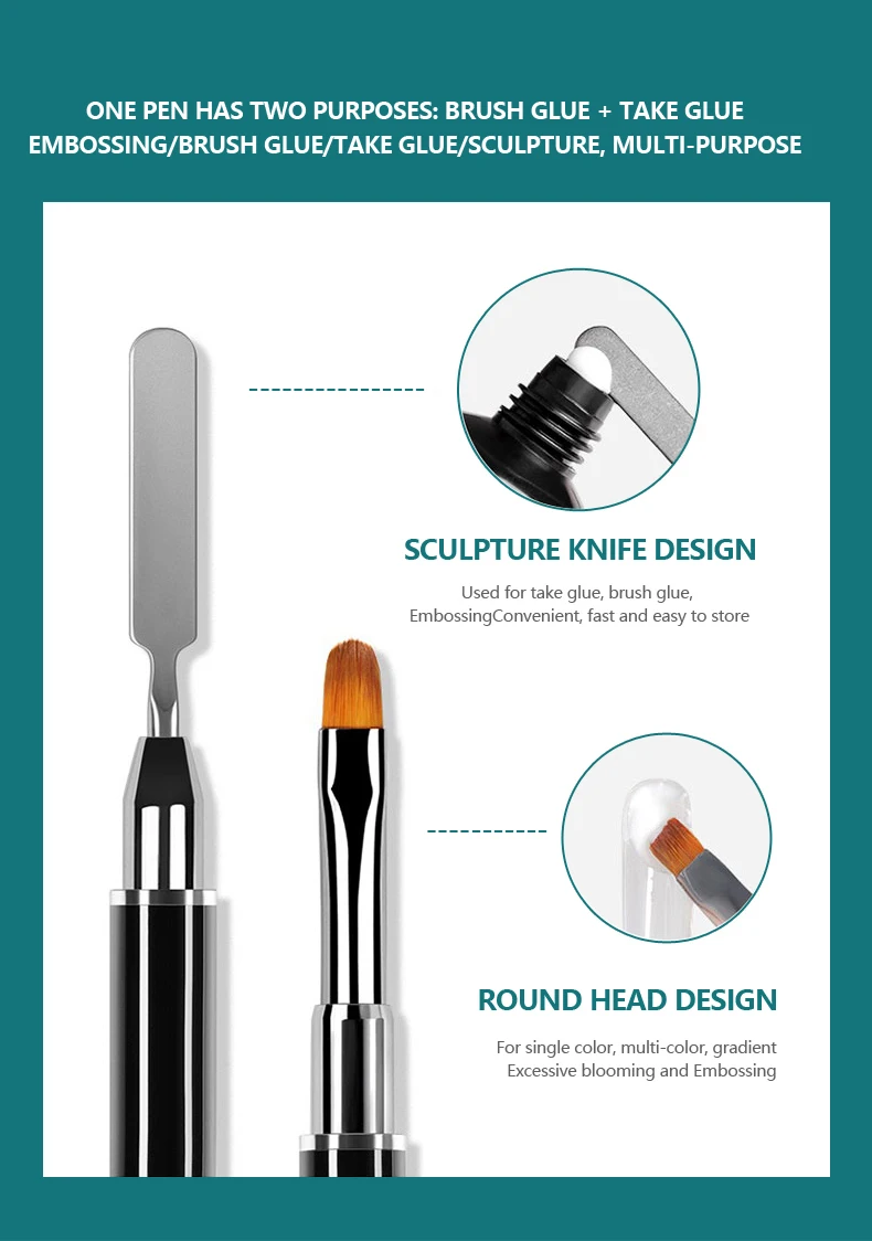Nail Art Brushes Nail Glue Phototherapy Pen UV Gel Brush Pen Acrylic Nail Art Painting Drawing Carving Pen Manicure Professionne