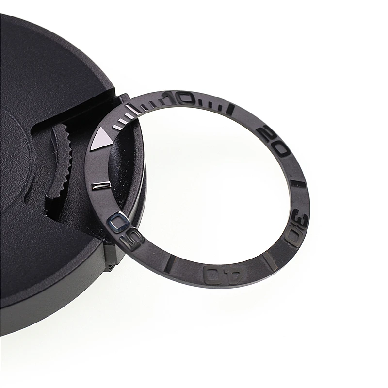 Black Matt Yacht-Master Ceramic Bezel Insert for MDV106-1A MDV106B-2A MDV106G Merlin Scale Ring Insert Replacement MOD