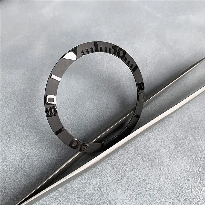 Black Matt Yacht-Master Ceramic Bezel Insert for MDV106-1A MDV106B-2A MDV106G Merlin Scale Ring Insert Replacement MOD