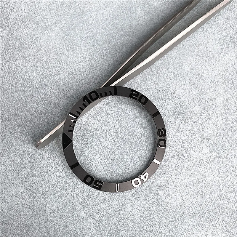 Black Matt Yacht-Master Ceramic Bezel Insert for MDV106-1A MDV106B-2A MDV106G Merlin Scale Ring Insert Replacement MOD
