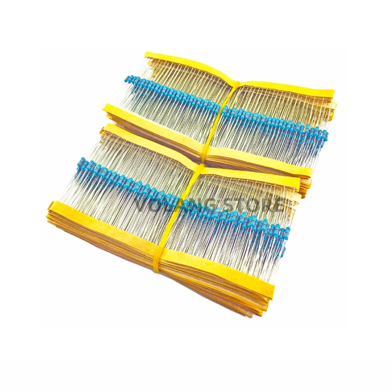 100Pcs 1/4W 0R-22M 1% Metal Film Resistor 0.25W 0R 2.2 10 100 120 150 220 270 330 470 1K 2.2K 4.7K 10K 180K 470K 1M 15M 20M Ohms