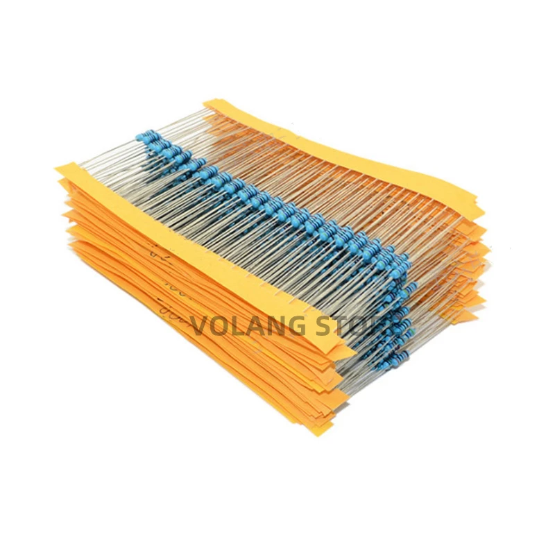 100Pcs 1/4W 0R-22M 1% Metal Film Resistor 0.25W 0R 2.2 10 100 120 150 220 270 330 470 1K 2.2K 4.7K 10K 180K 470K 1M 15M 20M Ohms