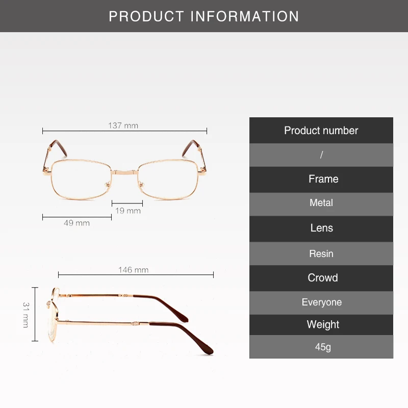 2024 Bifocal Folding Reading Glasses With Leather Box Men Women Collapsible Metal Lenses Eyewear Farsighted Eyeglasses Diopter