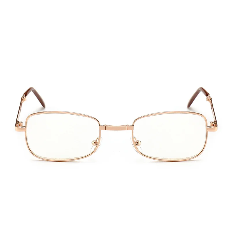 2024 Bifocal Folding Reading Glasses With Leather Box Men Women Collapsible Metal Lenses Eyewear Farsighted Eyeglasses Diopter