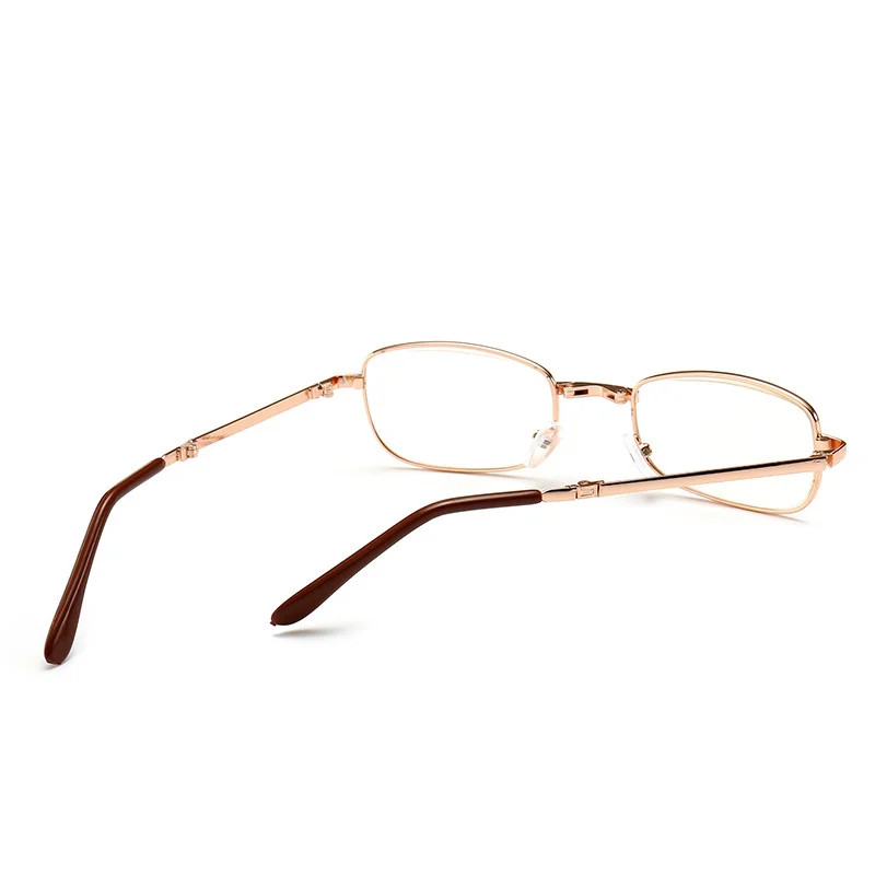 2024 Bifocal Folding Reading Glasses With Leather Box Men Women Collapsible Metal Lenses Eyewear Farsighted Eyeglasses Diopter