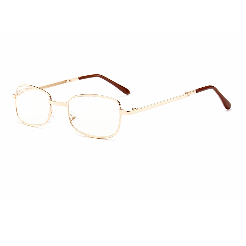 2024 Bifocal Folding Reading Glasses With Leather Box Men Women Collapsible Metal Lenses Eyewear Farsighted Eyeglasses Diopter