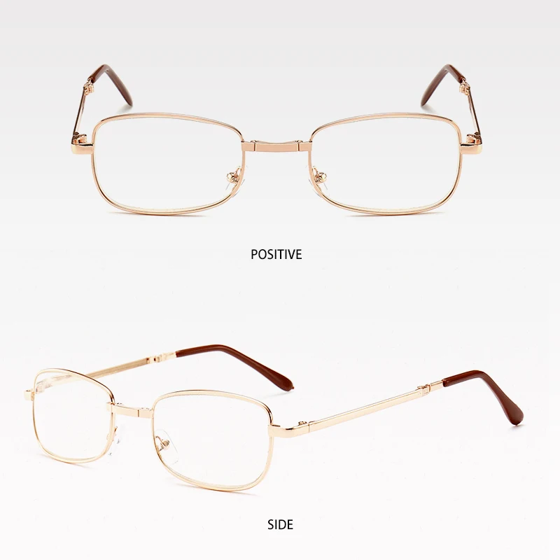 2024 Bifocal Folding Reading Glasses With Leather Box Men Women Collapsible Metal Lenses Eyewear Farsighted Eyeglasses Diopter