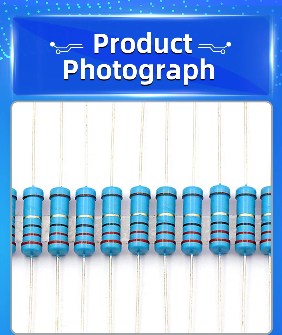 20PCS 2W 1% Metal Film Resistor 2W 1Ω - 4.7MΩ 1 4.7 10 47 100 200 220 300 330 470 680 910 1K 2.2K 4.7K 10K 15K 100K 470K 1M ohm