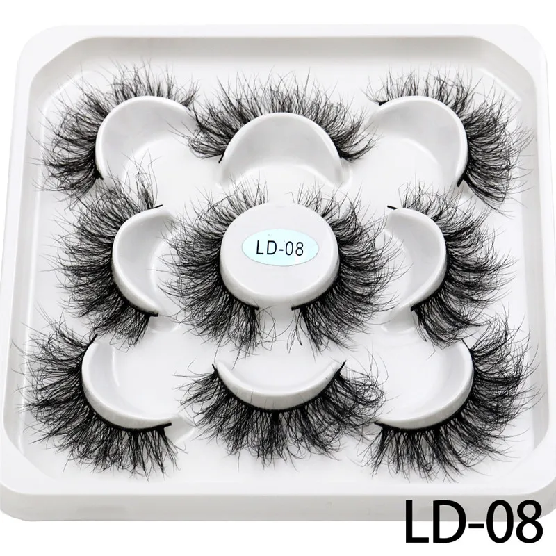New 5Pairs 15-25mm 3D Mink Lashes Wholesales Natural False Eyelashes,Extension eyelashes wholesale bulk